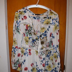 Women's Cream Floral Tunic